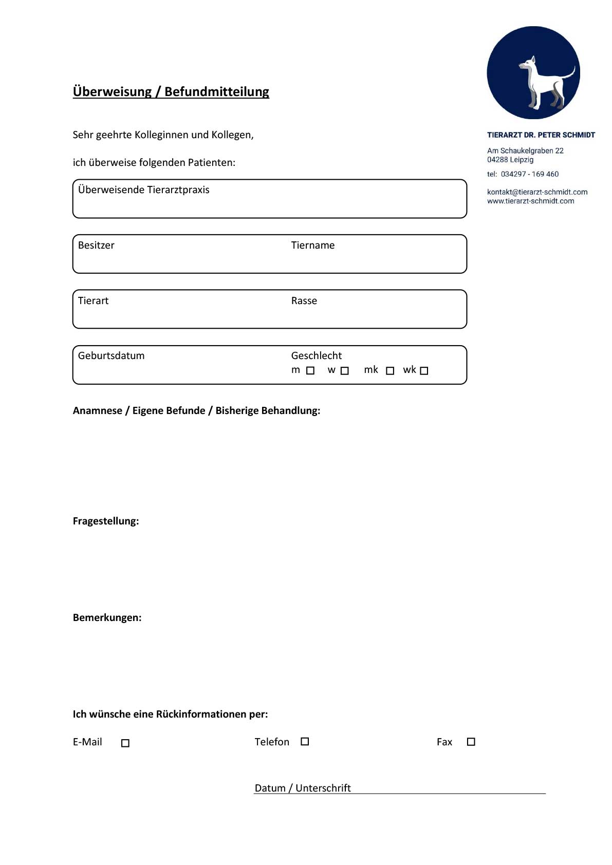 Überweisungsschreiben